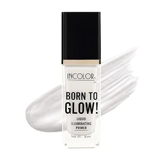 Incolor Born to Glow Long-lasting Smooths Skin Lightweight Illuminating Liquid Face Primer 30 ml (Shade No 1)