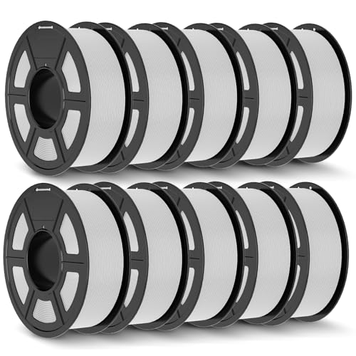 Image of JAYO PLA+ Filament 1.75mm Bundle,3D Printer Filament Bulk PLA Plus Dimensional Accuracy + /- 0.02 mm, 1.1 Kg Per Spool, White of 10