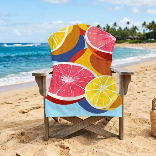 Lslomrqz Serviette de Plage Anti-Sable XXL - 180x90cm, Microfibre Séchage Rapide, Ultra Compacte et Légère - Idéale pour Piscine, Voyage, Gym et Yoga - (Citron Orange) S#868 – vue 3