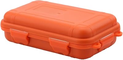 POCREATION Small Tool Box Small Tool Box Outdoor Shockproof Box, 2 Colors 2 Sizes Outdoor Survival Waterproof Storage Box Sealed Container Box(S-Orange)
