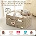 LUKJOJO Luxurious Baby Diaper Caddy, Nursery Storage Basket for Newborn Essentials, Travel Baby Basket for Diapers Baby Wipes, Organizer Tote Bag Storage Bin, Baby Shower Gifts(Beige)