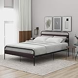 Einzelmetallbettrahmen mit glatter schwarzer Oberfläche. Das stilvolle Design passt zu jedem Interieur.