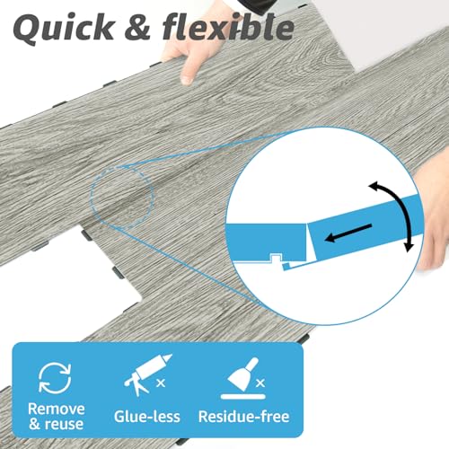 Art3d Interlocking Luxury Vinyl Flooring Tile, Wood Floor Plank for Kitchen Bathroom - Waterproof, Anti-Slip, Wear-Resistant, Reusable - 36 x 6 Inch, 18-Pack Cover 27 Sq. Ft by Art3d - Image 4