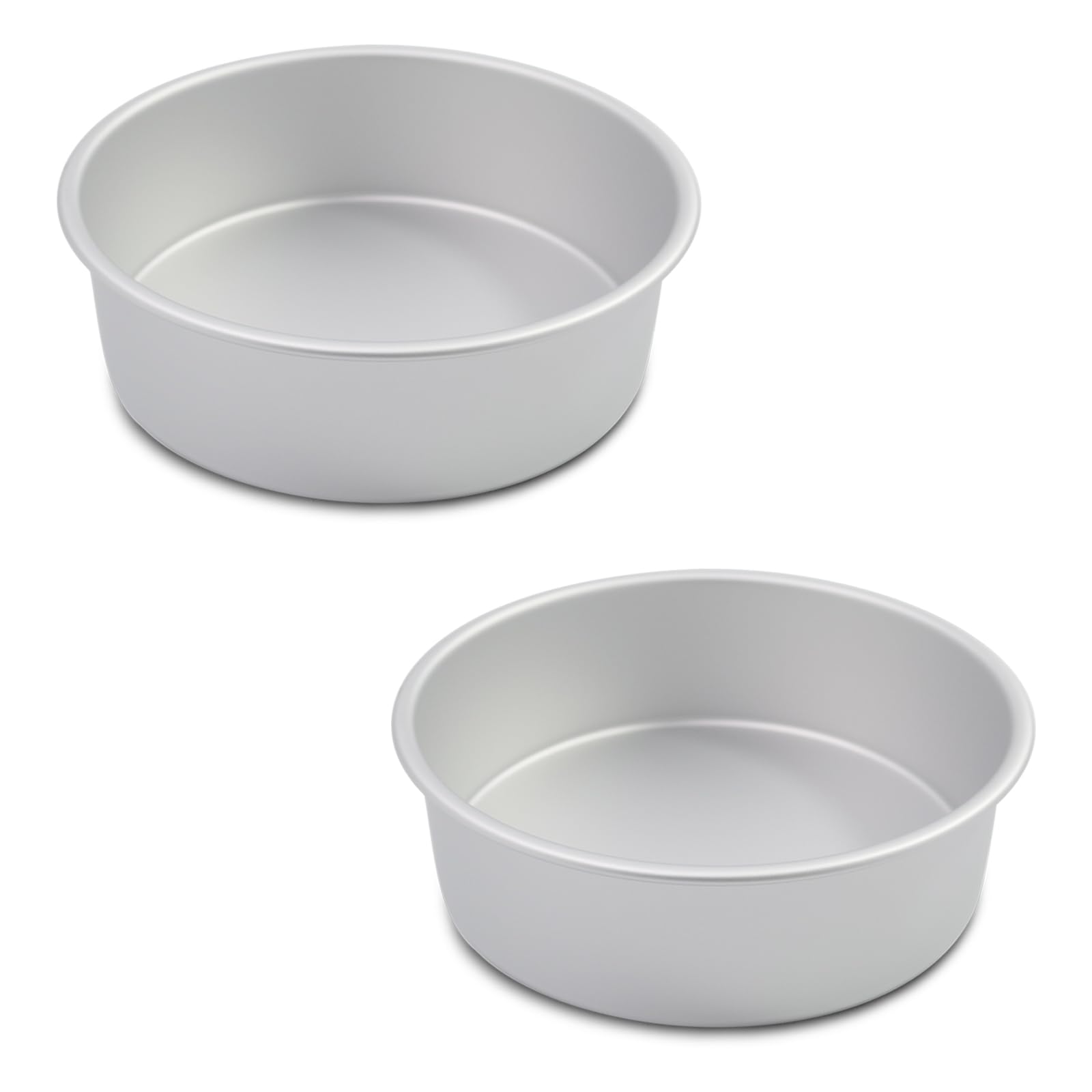 Juego de 2 moldes redondos de aluminio para tartas de 8 x 3 pulgadas, moldes redondos de aluminio para tartas para bodas, fiestas, ocasiones familiares, chocolate, pan. (redondo, molde redondo