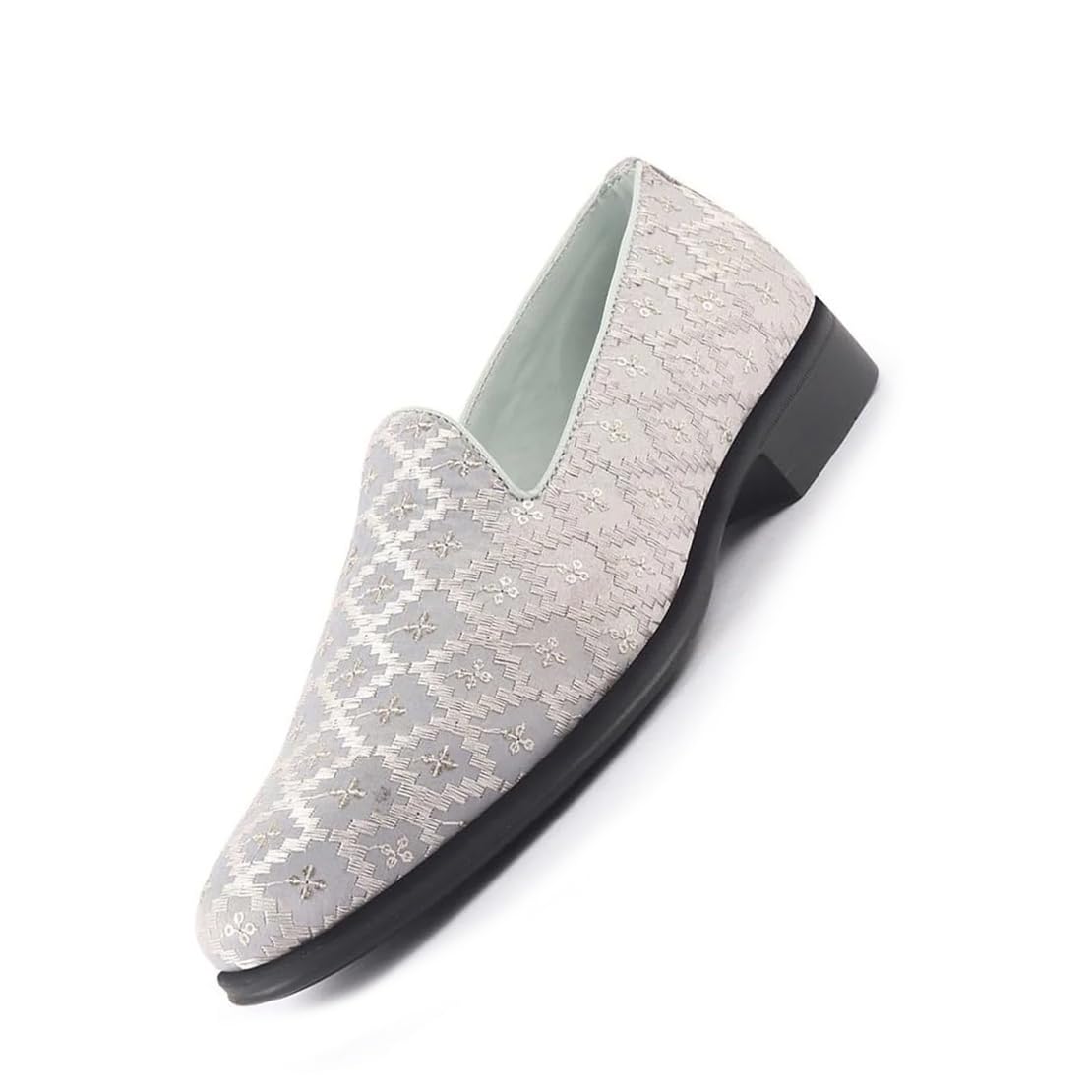 fausto Men Embroidered Sequin Ethnic Slip-On Juttis and Mojaris with Memory Cushioned Insole | Traditional Party Loafer Kurta Shoes for Wedding, Reception-picture-10