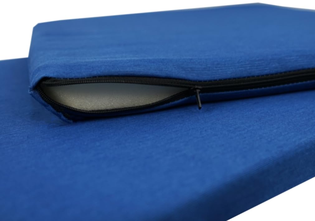 CHELY INTERMARKET Cojines para Sillas 40x40x3 cm Azul Pack 4 Asientos Acolchados Espuma Alta Densidad Funda Desenfundable con Cremallera Lavables Antideslizante para Cocina Comedor Terraza Jardin