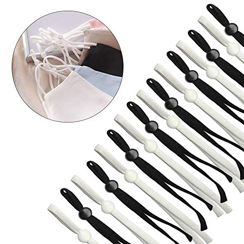 Corrines 100 unidades de cordón elástico de costura con hebilla ajustable, cuerda elástica para orejeras, para fundas de caras, suministros de bricolaje