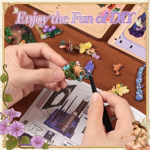 CUTEBEE Miniatur Haus Selber Bauen, 3D Holzpuzzle für Erwachsene, DIY Book Nook Kit, Shakespeare literarisches Geschenk… – Ansicht 4