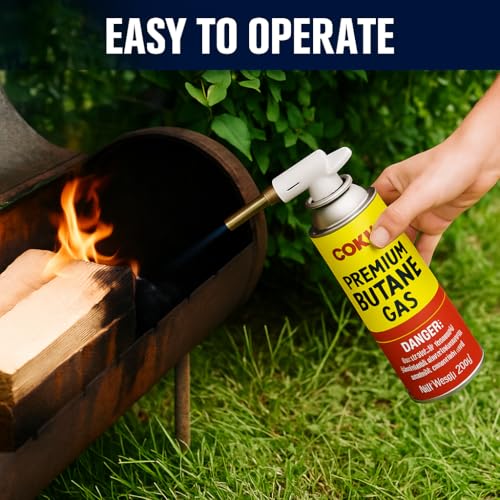 Image of Coku Butane Gas Refill Canisters 250g - Portable Butane Fuel for Camping Stove, Gas Burner, BBQ, Kitchen, Outdoor Cooking, Travel & Picnic - Compatible with Butane Gas Stove