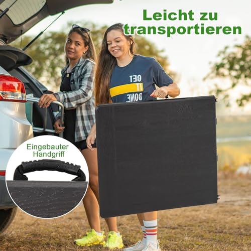 COSTWAY Stół ogrodowy 152 x 70 cm, składany stół kempingowy z blatem z HDPE i uchwytem do noszenia, stół balkonowy dla 4-6 osób, stół bufetowy do ogrodu, na taras i balkon
