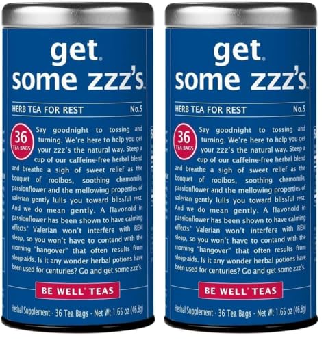 Image of The Republic of Tea - Get Some Zzz's - No. 5 Herb Tea for Rest, No Caffeine, 36 Tea Bags (Pack of 2)