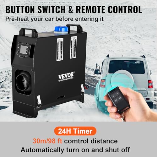 Image of VEVOR Diesel Air Heater, 12V 8KW All-in-One Diesel Heater, Diesel Parking Heater with Remote Control and Muffler for Car, Vans, Truck, RV, Boats, Trailer, Motorhome and Caravan