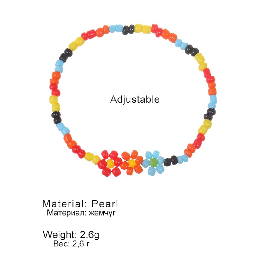 Amazon.co.jp: 5個/セット花デイジービーズブレスレット脚に