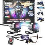 American Eagle-Projection LED Wings/TV Sport Motorcycle Accessories. Underglow Lights for Cars and Motorcycle Lights Project a 5-ft Wing on The Road. Harley Davidson Accessory (R/G/B Multucolor Fade)