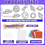 Lonfliness 32 Sets Solar System Suncatchers Crafts Kit DIY Outer Space Window Stained Glass Effect Paper Planet Home School Classroom Decoration Art Craft Creative Activity Project Gift Favor