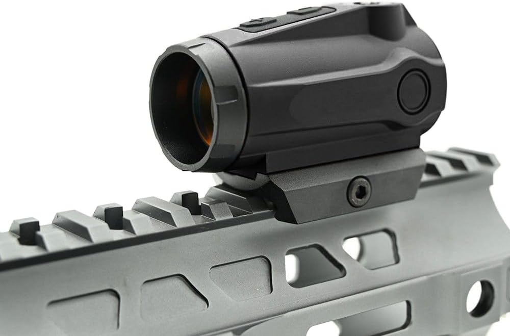 Optic Red Dot Sight，32MOA Circle Ring & 2MOA Red Dot Illuminated Holographic Reticle Scope，Motion Sensor Mode Auto Shut-Off，with Low Pic Base Mount and 1.41" I-Beam Mount，for 20mm Rail Mounting