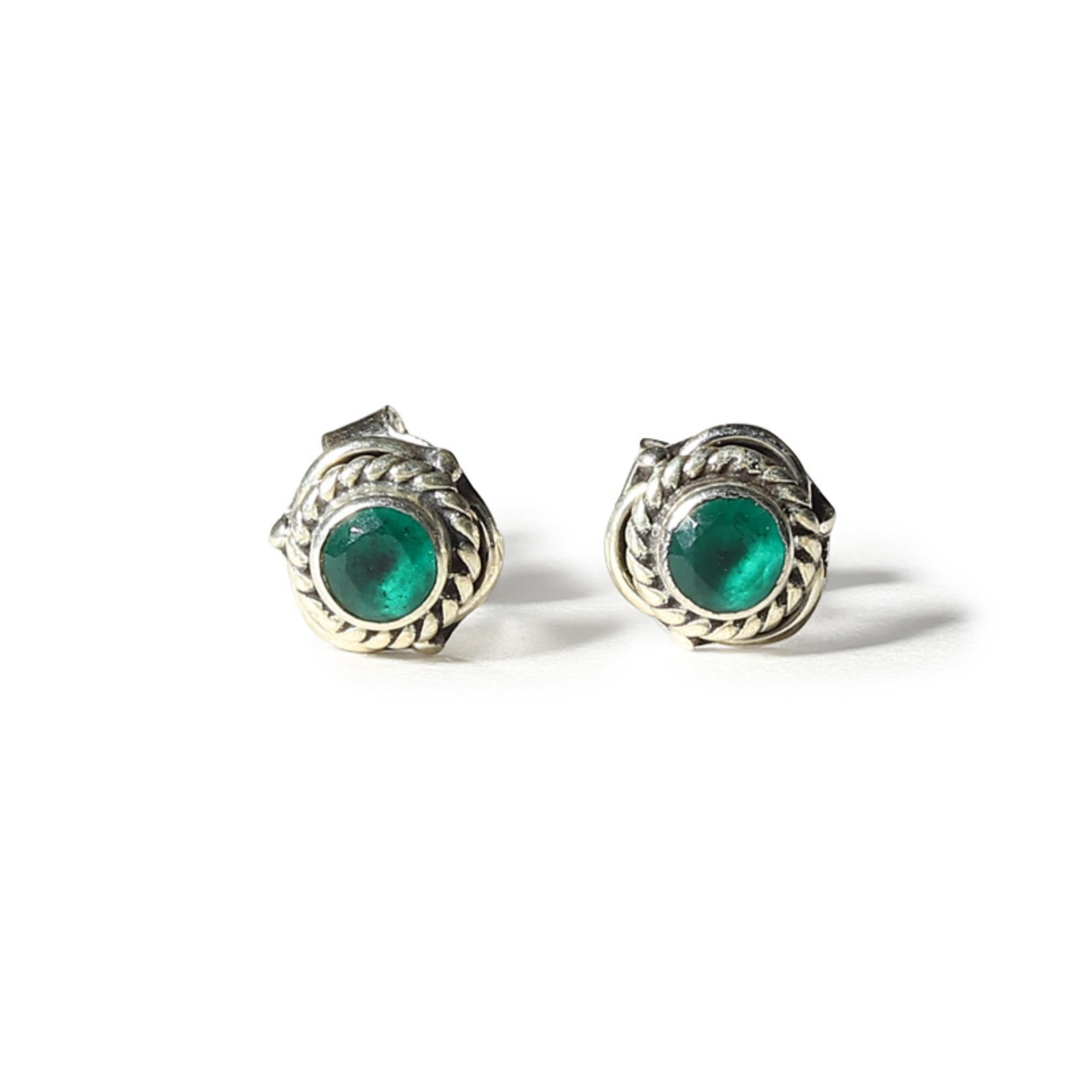Silvertree925 Genuine Green Gemstone Stud Earrings for Women in Pure 92.5 Sterling Silver – Skin-Safe, Secure Push-Lock, Gift-Ready Packaging (ST1480)-image-40