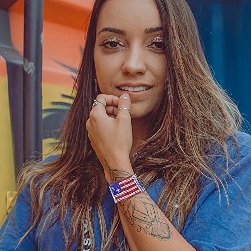 Madison Tyler American Flag Bracelets for Women | Red White Blue Stretch Beaded Bracelets | 4th of July Patriotic Independence Day Jewelry3