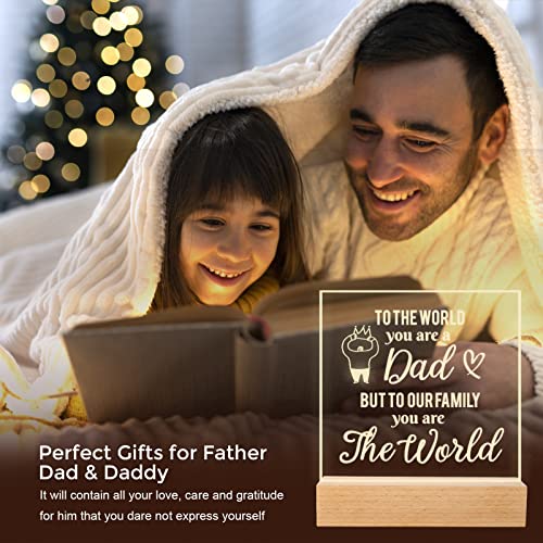 Giifer Gifts Dad From Daughter Son, Personalized Engraved Night Light Gifts With Grateful Sayings, Best Fathers Day Birthday Retirement Valentines Christmas Night Lamp Present #TOP1