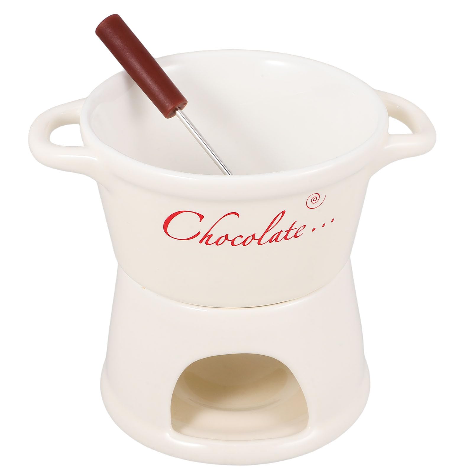 SOLUSTRE Olla para Fondue de Chocolate de Cerámica de Color Claro Función de Derretir Chocolate y Fácil Limpieza Adecuado para Reuniones Familiares y Obras Culinarias