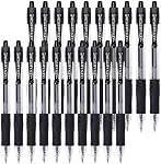 Gel Pens Retractable Fine Point Black Gel Ink Rollerball Pen, Smooth Writing Pens for Office - 0.7mm with Grips (20 Pack)