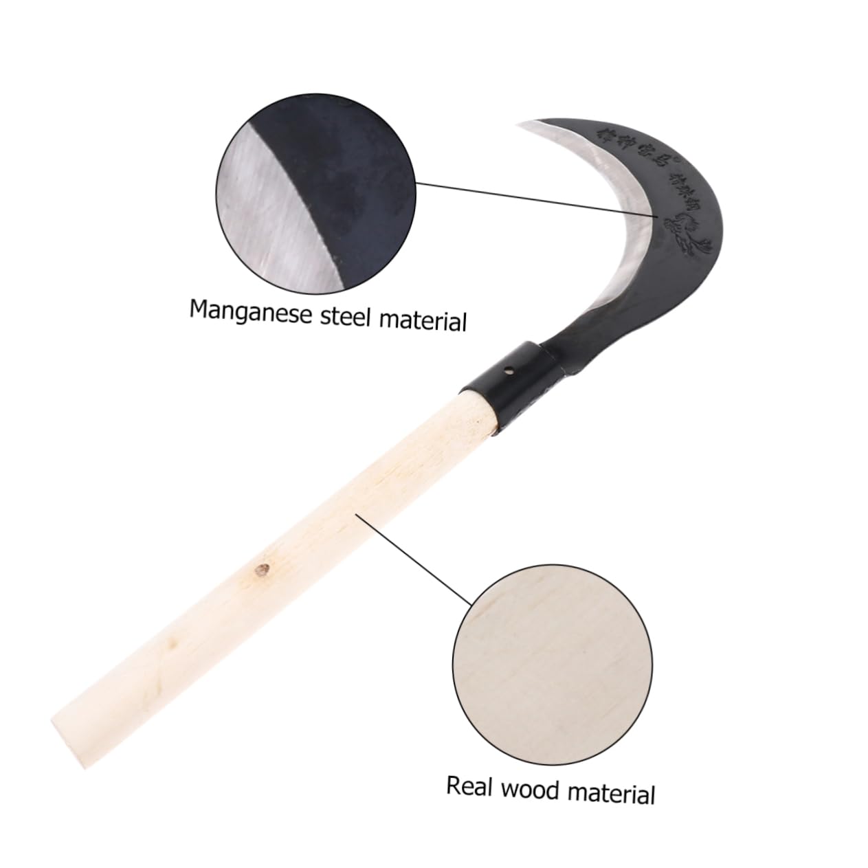 Sosoport Gardening Grass Long Handle Manganese Scythe Durable Weeding Tool with Comfortable Grip for Efficient Plant Cultivation and Lawn Care