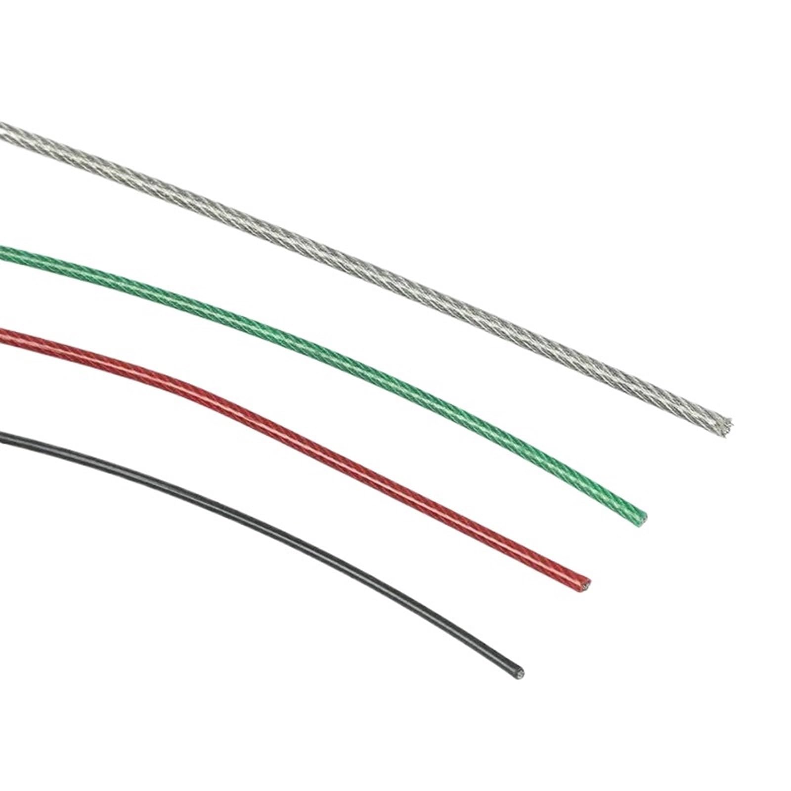 Drahtseilklemme PVC-Kunststoffbeschichtetes Drahtseilkabel aus Edelstahl 304 mit einem Durchmesser von 1 bis 6 mm nach der Beschichtung(BLACK 2.5MM 20M)