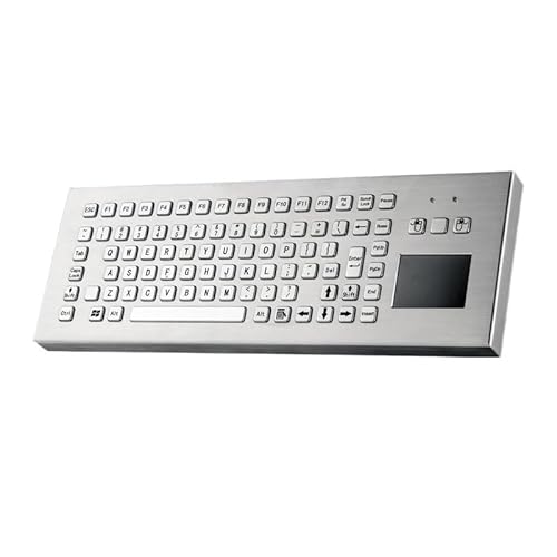 2.4 GHz Wireless Industrial Stainless Steel Waterproof Metal Keyboard With Integrated Touchpad