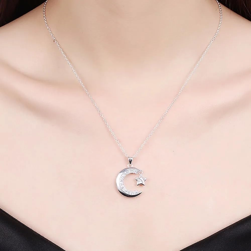 LLXYWJ collane e ciondoli con Stella di Luna per Donne in Argento Sterling-