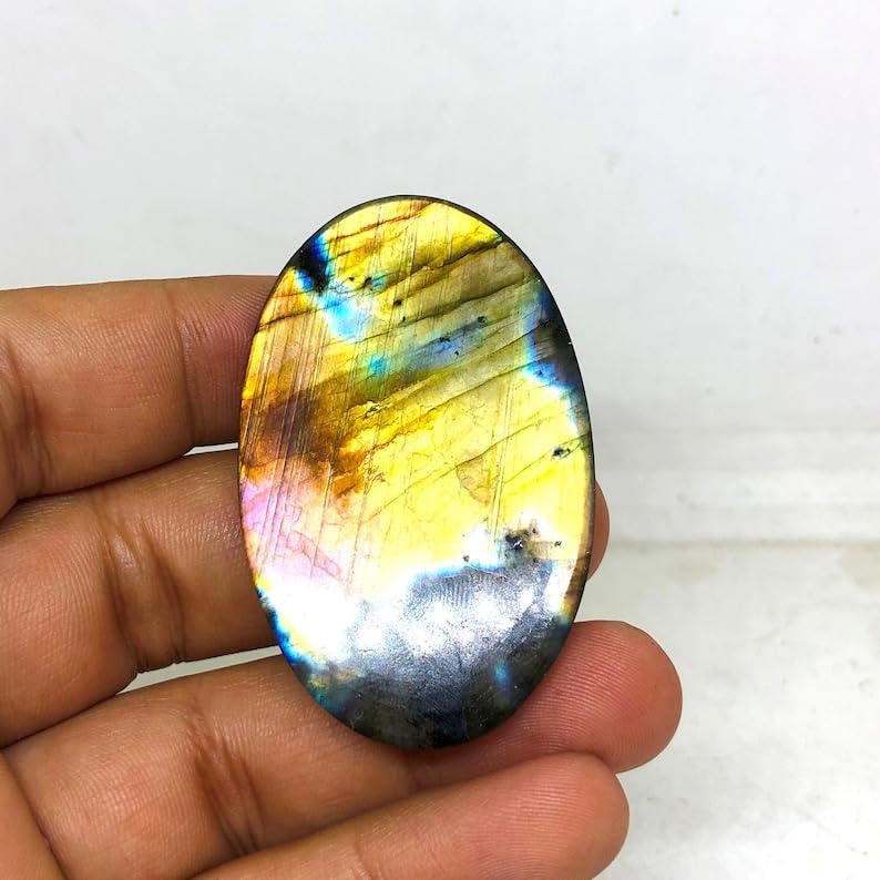 Cabochon en labradorite naturelle pour création de bague DIY