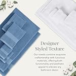 NY Loft 100% Cotton Bath Towel Set of 4 | White Towels | Oeko-TEX® Standard 100 | Soft & Absorbent, Quick-Dry Bath Towels | 30" x 52" | | Trinity Collection - White - Image 5