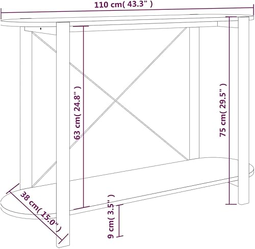 Miniatura 10 de Mesa consola moderna con estante de almacenamiento, mesa auxiliar para sofá, mesa de entrada para sala de estar, pasillo, entrada, 43.3 x 15 x 29.5