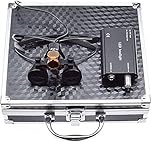 BoNew 3.5X Surgical Binocular Loupes Optical Glass+5W LED Headlight Powerfullight with Filter Clip-on Type + Aluminum Box (Black)