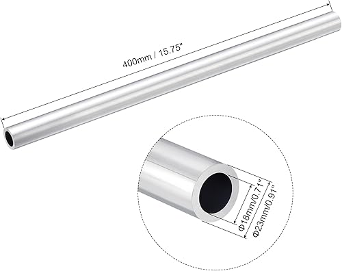 Miniatura 7 de uxcell Tubo redondo de aluminio 6063, tubo de tubo de longitud de 0.315 in OD 0.118 in de diámetro interior de 15.748 in para proyectos de bricolaje