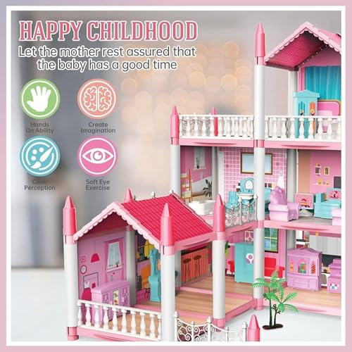 Image of Barbiieee 14-Room Luxury Doll House Playset with Furniture for Kids 6+