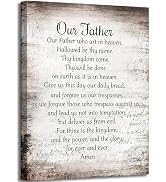 Canvas Wrapping Our Father Prayer Wall Art,Christian The Lords Prayer Poster Prints, Bible Verse ...
