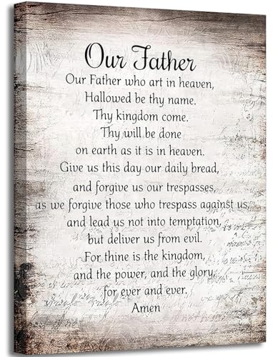 YOXORDQ Our Father Prayer Canvas Wall Art-Canvas Wrapping 12x16in