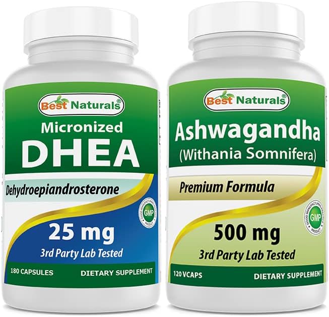 Best Naturals DHEA 25 mg & Ashwagandha Extract 500 Mg