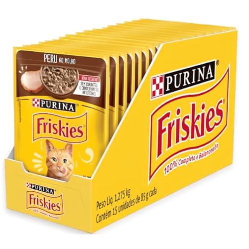 Pack Ração Úmida Friskies Para Gatos Adultos Sabor Peru Ao Molho - Com 15 Sachês 85g