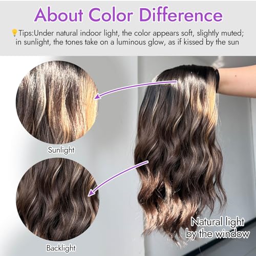 Image of Eawwii Wigs for Women Dark Brown Mixed Blonde,Short Wavy Synthetic Lace Wig | Glueless 4x1 Lace Hairline, Heat-Resistant Fiber,Bob Wave Style,Natural Appearance for Everyday Cosplay 14 Inch