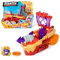 PIRATIX, ADVENTURE WORLD Sea Crusher - Pirate Ship in the shape of a crab, includes 1 pirate ship, 1 Piratix, 1 treasure, 1 accessory, 1 cannon and 1 projectile