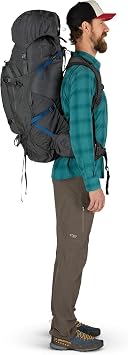 Osprey Aether Plus 70L Men's Backpacking Backpack, Black S-M