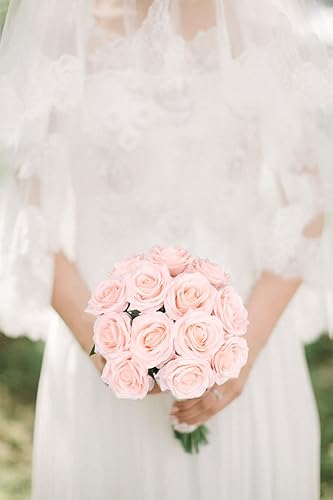 Miniatura 7 de 12 rosas artificiales de seda con tallo largo para bodas, despedidas de soltera, fiestas, decoración del hogar