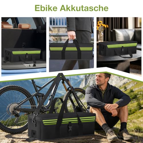 Bolsa para batería ebike ignífuga e impermeable de 51 cm con diseño de rayas para transporte 8