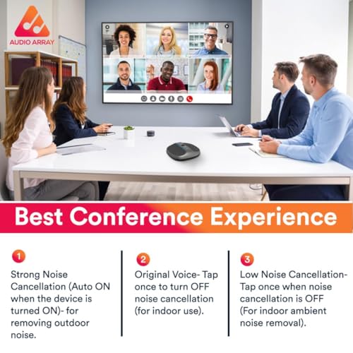 Audio Array AM-W45 Wireless Conference Microphone with Speaker | Bluetooth, USB & 4 Mics | 360° Pickup Upto 4M | Noise Reduction & Enhanced Voice |... - Image 6