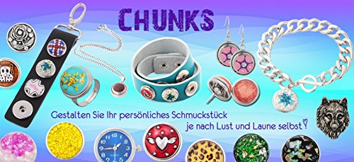 ANDANTE Edelstahl Armband für 3 Chunks Click-Buttons Druckknöpfe (längenverstellbar)