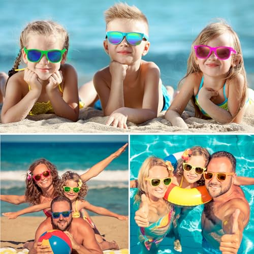 Oleitodh 60 Pcs Kids Sunglasses Bulk Party Favors 12 Colors,Neon Party Sunglasses for Boys Girls, Summer Pool Beach Party Favors Supplies,Gift for Birthday Party Outdoor Activity Age 3-8 by Oleitodh - Image 5