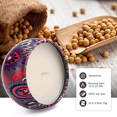 Wuna Scented Candles Gifts Set 16 Pack Soy Wax Travel Tin Jar Candles For Home 2.5 Oz Aromatherapy Candles Gift For Mom For Christmas, Birthday, Thanksgiving, Mother's Day #TOP2