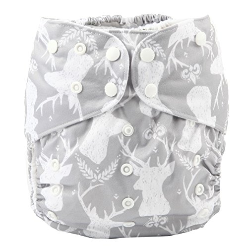 Sigzagor 2 to 7 Years Old Junior Big Cloth Diaper,Nappy,Pocket Reusable Washable,Baby Kids Toddler (Grey Deer)