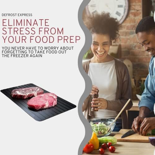 Defrost Express Aluminium Thawing Tray Plate, No Electricity, No Batteries, No Chemicals, No Microwave - Defrost Food in Half The Time (Tray Size: 35.5x20.5cm)